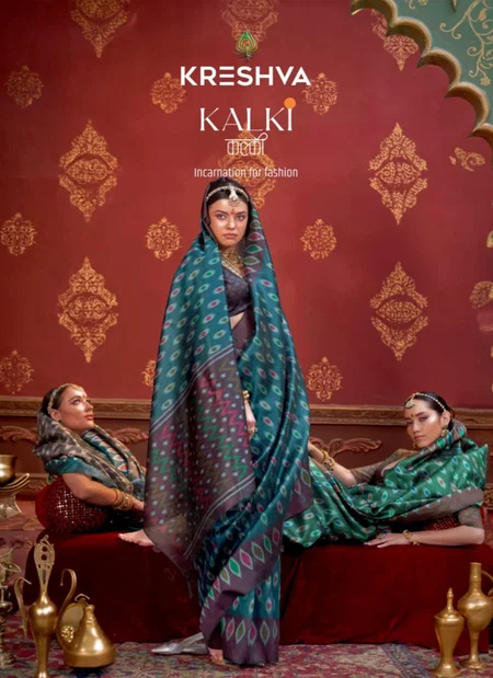 Kalki By Kreshva Silk With Ikkat Design Saree Suppliers In India